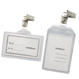 Other Office School Supplies 20 Sets ID Badge Case Clear With Transparent Card Badge Card Badge Holder Clips Office Stationery Supplies for Access Card 230719