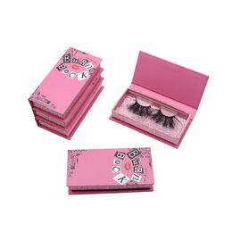 False Eyelashes Cute Pink Eyelash Packaging Custom Lash Box Wholesale 5D 25mm Mink Lashes 3D With Mean Girls Burn Book 230718