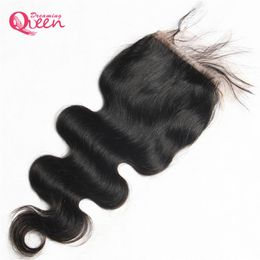 Brazilian Body Wave Silk Base Lace Closure Brazilian Virgin Human Hair With Baby Hair 4x4 Silk Closure Middle Three Part Top 238Y