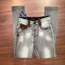 BILLIONAIRE Jeans cotton men 2021 Summer launching fashion comfort bit elasticity patchwork Comfortable gentleman size 3242286C