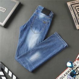 Luxury Jeans Designer Mens Trousers Blue Size 28-40 Casual Summer Thin Pants Design Khaki Grid Grey Pant Latest Listin Cotton Fash2357