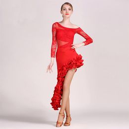 3 Colours lace women latin dress Latina dance dress samba salsa dress fringe latin dance costumes for women sexy tango dresses266J