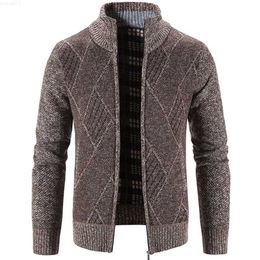 Men's Sweaters Autumn Winter Warm Cardigan Men Fleece Zipper Sweaters Jackets Mens Slim Fit Knitted Sweatercoat Coat Men L230719