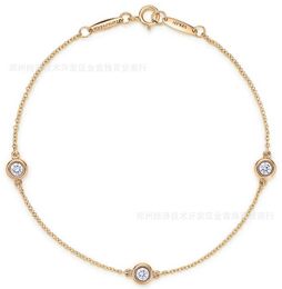 Designer Brand TFF high-end feeling super flash three diamond bracelet female light luxury couple bracelet