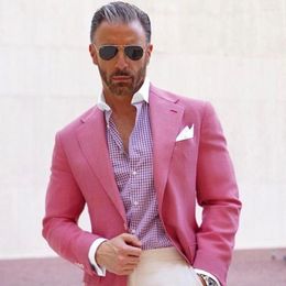 Men's Suits Latest Coat Designs Pink Men Jacket Casual Blazer Custom Skinny 1 Piece Party Style Suit Groom Tuxedo Terno