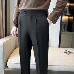 Men's Suits Good Stretch Smooth Trousers Men Business Elastic Waist Korean Fashion Classic Brand Casual Cotton Suit Pants Daliy Male Z13