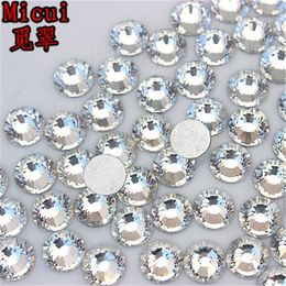 Micui SS3-SS40 Clear Rhinestones Glass crystal Flat Back Round Nail Art Stones Non fix Strass Crystals for DIY ZZ9933145