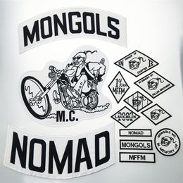 MONGOLS NOMAD MC Biker Vest Embroidery Patches 1% MFFM IN Memory Iron On Full Back of Jacket Motorcyle Patch289N