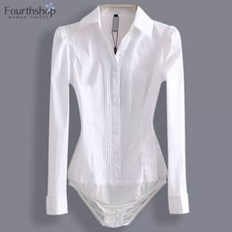 Women s Blouses Shirts 2023 Fashion Bodysuit Long Sleeve Women Body Shirt Office Lady Work Uniforms Spring White And Tops Slim Autumn Clothes 230718