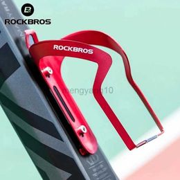 Water Bottles Cages ROCKBROS Bike Bottle Holder Aluminum Alloy One Piece Water Cup Bicycle Mount Ultralight Rack MTB Road Cycling Cage Bike Parts HKD230719