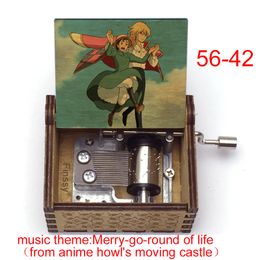 Decorative Objects Figurines est design anime howl's moving castle music theme Merry go round of life howl Sophie music box girls toy year gift 230718