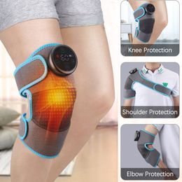 Leg Massagers Electric Knee Massager Belt Heating Pad Vibration Shoulder Arthritis Physiotherapy Massage Pain Relief 230718