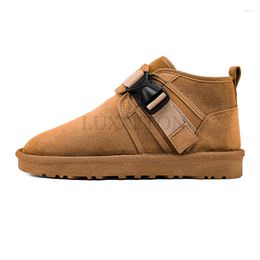 Boots Men Winter Snow Warm Flat Shoes Fur With Slip On Suede Boot Low Lightweight Sneakers Designer Fashion Ankle High