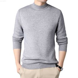 Men's Sweaters Men Shirt Sweaters Solid Colour Half High Collar Casual Slim Long Sleeve Keep Warm Tight Shirt Male for Men Clothes Comfortable L230719