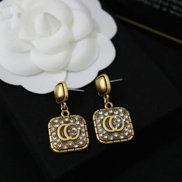 20 Style Mixed Brand Diamond Earrings Designer Girl's Love Earrings Luxury Fashion Jewellery Earring Wedding