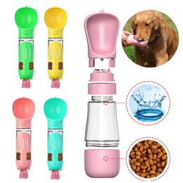 Dog Bowls Feeders Dog Water Bottle 3 In 1 Dog Accessories Portable Pet Dog Water Bottle Dogs Cats Drinking Feeder Bowl accesorios para perros 230719