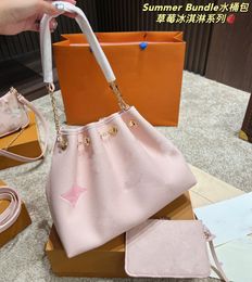 LOULS luxurys Drawstring bag bucket bag handbags designer shoulder bag woman high quality vintage chains bag handbags Crossbody28*22cm