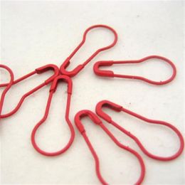 1000 pcs red color coilless bulb pear shape safety pin for DIY craft stitch marker hang tags270Y