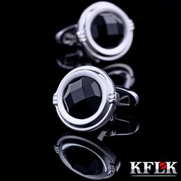 Cuff Links KFLK Jewellery French shirt cufflinks for mens Brand Black Cuff link Luxury Wedding Groom Button High Quality guests 230719