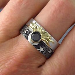 Sun Moon Couples Ring Adjustable Ring Open Ring Finger Ring Trendy Ring Lovers Finger Rings bff Best Friends Ring Paired Couple