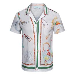 Mens Casual Shirts Summer Hawaiian Style Casablanca Horse Head Printed Shirt High Quality 1 Fashion Short Sleeve 230718