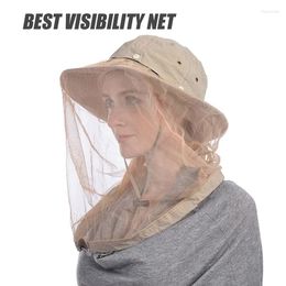 Wide Brim Hats Fashion Sun Hat Foldable Mosquito With Hidden Net Mesh Repellent Insect Bee Protection Outdoor Sunscreen Fishing Cap