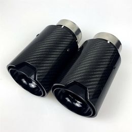 1pcs Universal M LOGO Carbon Fiber Exhaust PIPE tips For BMW F10 F20 F21 F22 F30 F32 F34287R