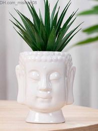 Vases Vases Creative Buddha Ceramic Flower Pot Miniature Model Ornament Succulent Planter Home Office Desktop Living Room Indoor Decoration Z230719