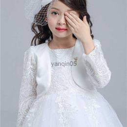 Pullover Dress-Matching Girls Jacket White Cardigan Children Latest Shawl Girls Clothes for 3 4 6 8 10 Years Old 185101 HKD230719