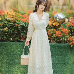 Casual Dresses Dress Lace Plush Thickened Slim Bottomed Fairy Women's High Sense Autumn And Winter