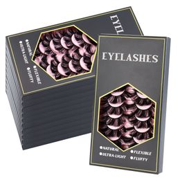 Multilayer Thick Fluffy False Eyelashes Extensions Curly Crisscross Handmade Reusable Wispy Fake Lashes Mink Naturally Soft & Delicate