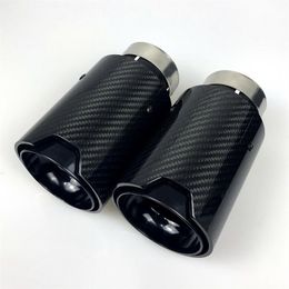 1pcs Universal M LOGO Carbon Fibre Exhaust PIPE tips For BMW F10 F20 F21 F22 F30 F32 F34246q
