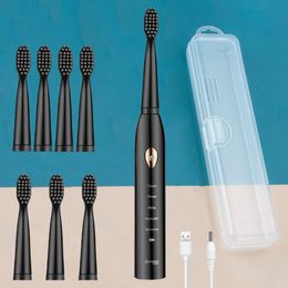 Toothbrush Powerful Ultrasonic Sonic Electric Toothbrush USB Rechargeable Tooth Brush Adult Electronic Washable Whitening Teeth Brush 230718