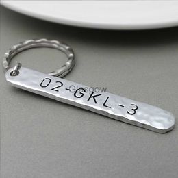 Car Key Car Number Plate Keychain Custom Bar Car Key Chain Handmade Motorcycle Number Plate Licence Keyring New Driver Gift for Him x0718