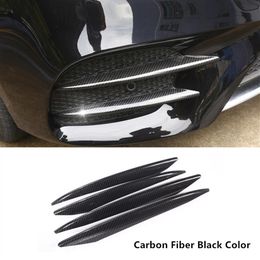 ABS Front Fog Lamp Trim Strips 4pcs For Mercedes Benz E class W213 2016-17 Carbon Fibre Style Car Styling Modified294d