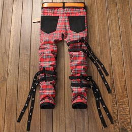 2021 Europe Station Autumn And Winter New Pattern Black Split Joint Holes Patch Jeans Male Beggar Personality PUNK Long Pants Tren2035