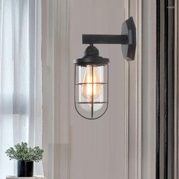 Wall Lamp Retro Lamps Iron Art Glass Cover Bedside Industrial Porch Aisle Balcony Staircase Indoor Lighting