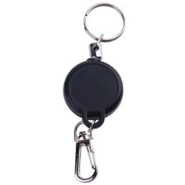 Multifunctional Retractable Keychain Zinc Alloy ABS Name Tag Card Holder Key Ring Chain Pull Clip Keyring Outdoor Survival Sport