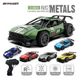 Electric/RC Car Sulong Metal RC car toy 1/24 2.4G high-speed remote control mini scale model car electric metal RC car toy 230719