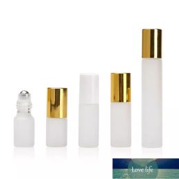 Perfume Roll On Glass Bottle Frosted Clear with Metal Ball Roller Essential Oil Vials