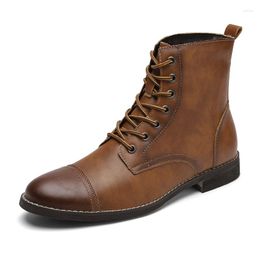 Boots Men Business Leather Shoes Britsh Vintage Autumn Winter Design Plus Velvet Warm Men's Ankle Zapatos Hombre