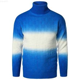 Men's Sweaters New Men's Fashion Knit Sweater Comfortable High Quality Turnable Turtleneck Casual Tops L230719