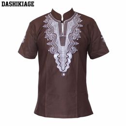 Dashikiage 5 Colours African Fashion Men/women Unique Embroidery Design Causal T-shirt Cool Outfit Tops High Quality