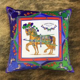 Luxury Velvet Digital Printing Pillow Case Blue Horse Pillow Cover Living Room Sofa Cafe Bar Christmas Decor Flowers Cushion Wholesale 20230719