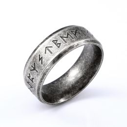 Viking Rune Ancient Ring for Men's Fashion Trend Retro Punk Accessories Jewelry Gift Wholesale