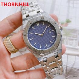 Famous designer men skeleton dial watch 42mm quartz movement iced out high quality full fine stainless steel dress All Dials Work 260e