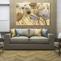 Abstract Flowers Canvas Art Fluidity Iv by Shirley Novak Handmade Landscape Painting Modern Music Room Decor