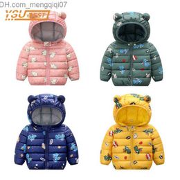 Coat Winter Boys and Girls Long Sleeve Cartoon Dinosaur Down Jacket Children's Boys and Girls' Jacket Children's Hooded Zipper Coat 1-5Yrs Z230720