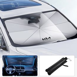 Shade For Kia EV6 Soul Seltos K5 3 Sportage Ceed RIO Car Foldable Sun Umbrella Windshield Block Heat UV Sun Shade Umbrella 230718