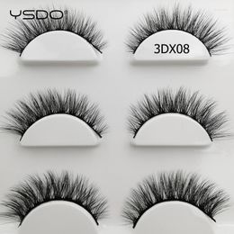 False Eyelashes YSDO 3 Pairs Natural Long Wispy Fluffy 3D Mink Lashes Handmade Fake Makeup Eyelash Extension Faux Cils